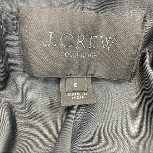 J. Crew Collection Leather Jacket 6 BLUE - Picture 14 of 16